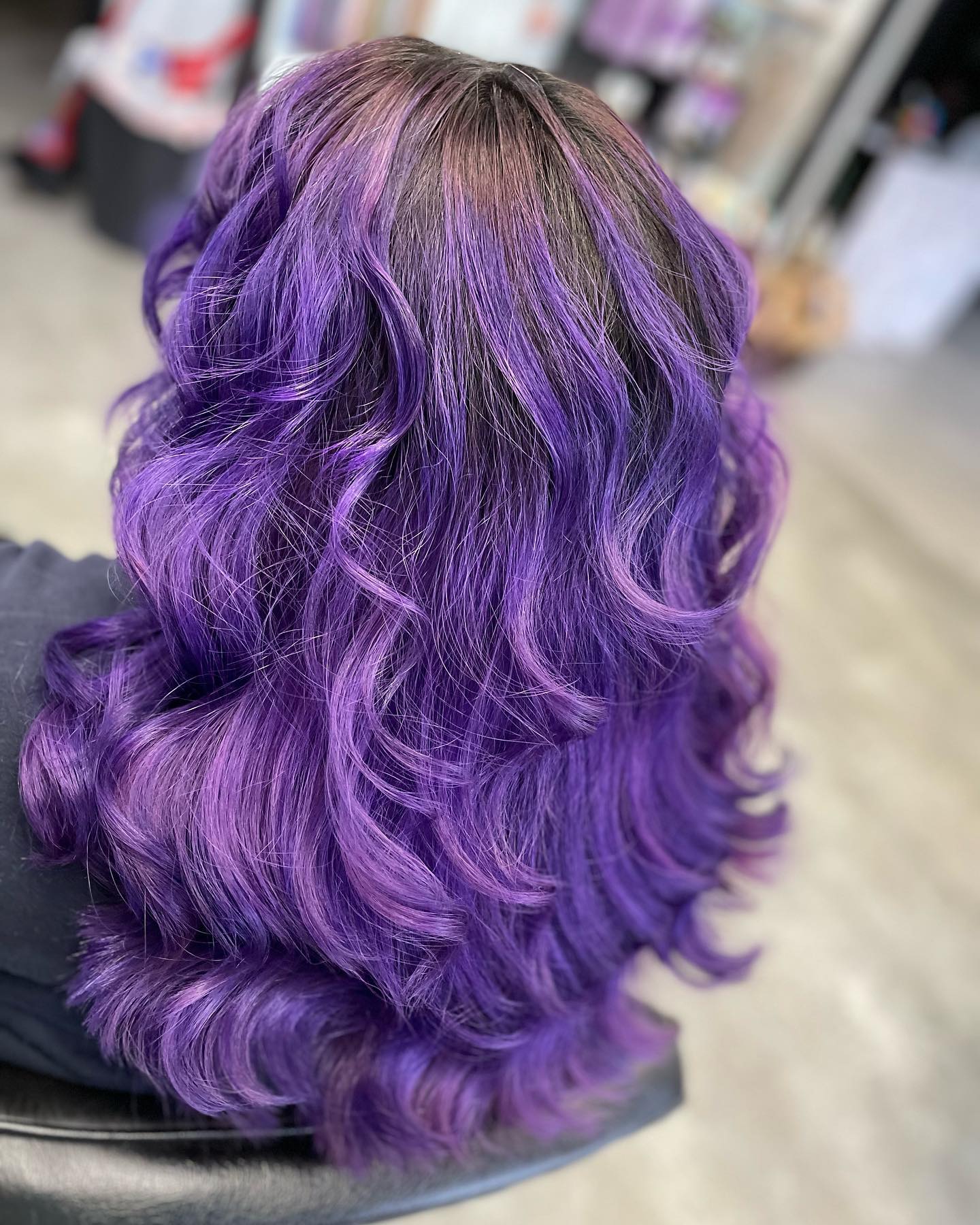 Nice, long, vibrant purple curls